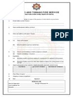 Fire Certificate Form