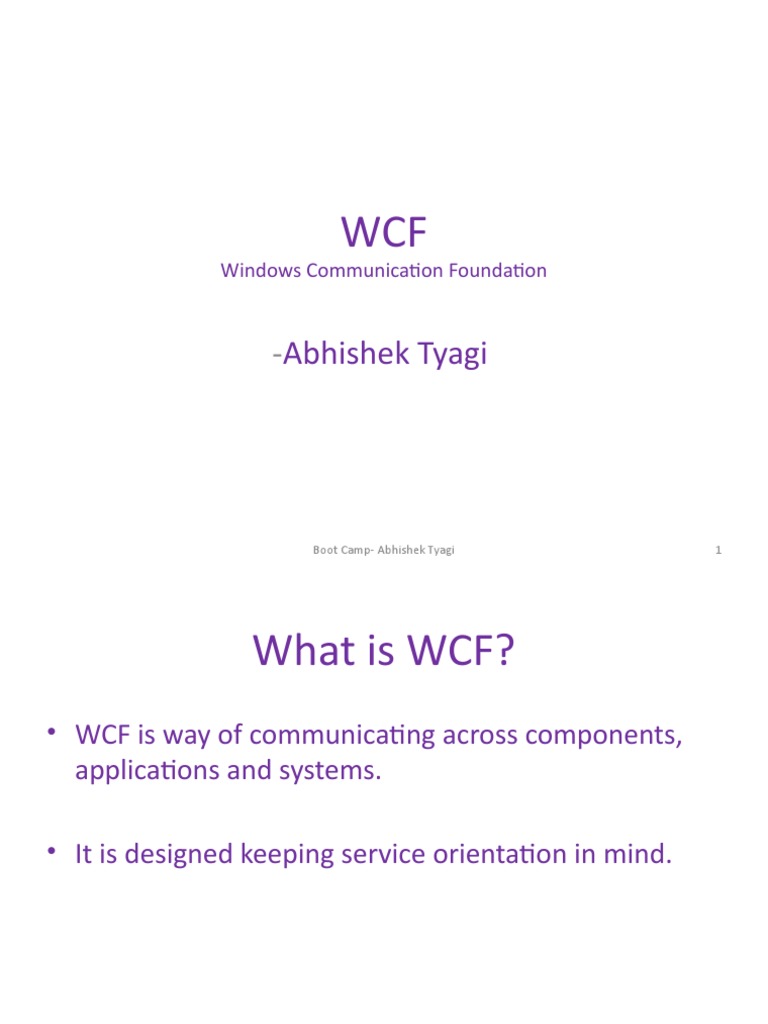 Basics of WCF | PDF | Windows Communication Foundation | System Software