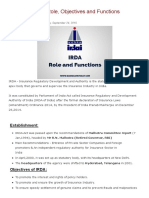 IRDA - Role, Objectives and Functions.