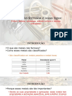 Metais não ferrosos: cobre, titânio e alumínio