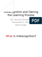 Metacognition and Owning Learning