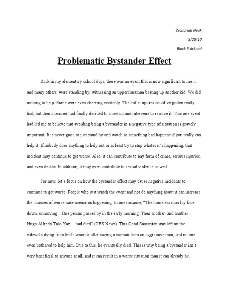 bystander effect essay