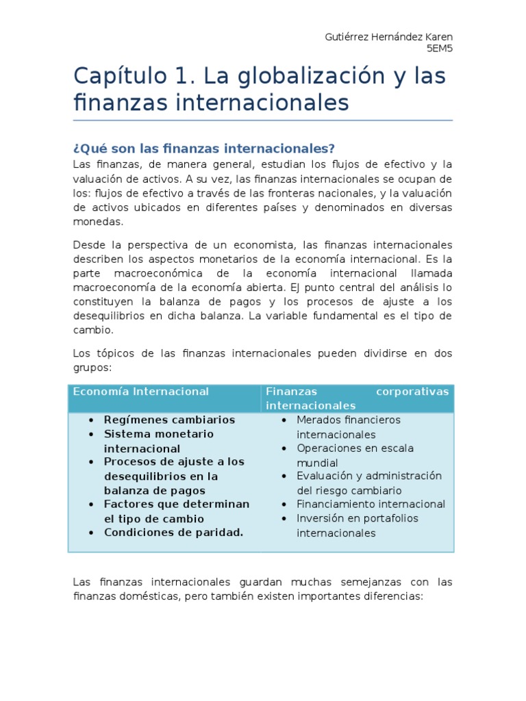 La Globalización y Las Finanzas Internacionales | PDF | Estándar dorado ...
