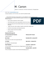 Margie M. Canon: Employment Background: 51 Talk (Homebased-Freelance) February 2015-Present