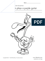 Perry Pelican Plays A Purple Guitar.: Copy The Sentence Then Color The Picture