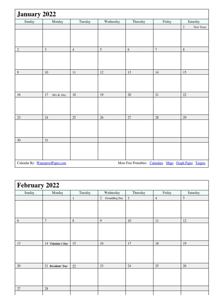 2022 printable calendar public holiday holidays