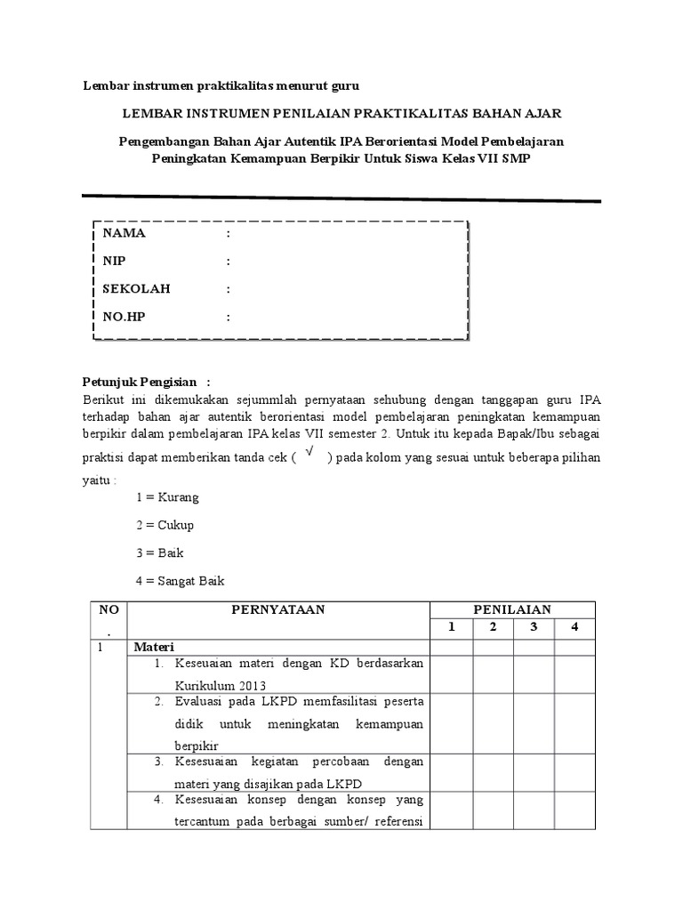Bahan Ajar Ipa Smp Kelas 7 Kurikulum 2013