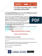 KCL and KVL in Electrical Networks - GATE Study Material in PDF