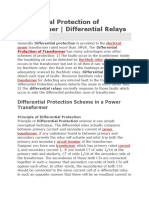 Differential Protection of Transformer Differential Relays