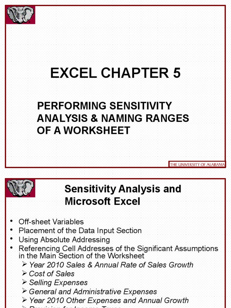 Excel Sensitivity Analysis & Naming Ranges | PDF | Microsoft Excel ...