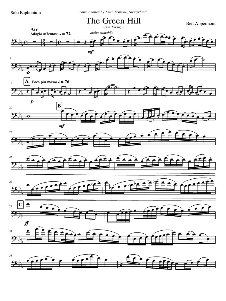 The Green Hill (Euphonium Solo Part) Tempo Poetics