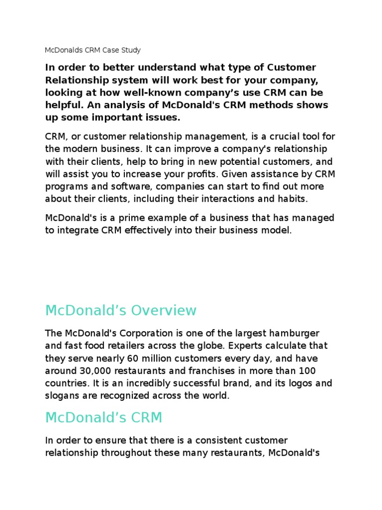 Mcdonald's management case study image