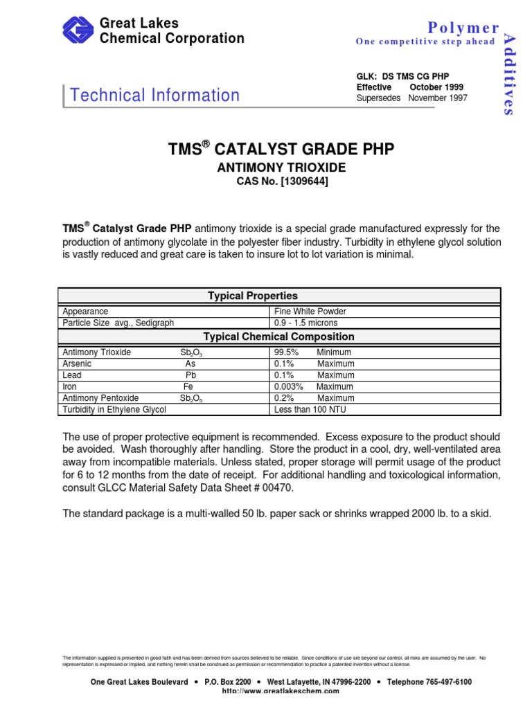 Technical Information TMS Catalyst Grade PHP PDF
