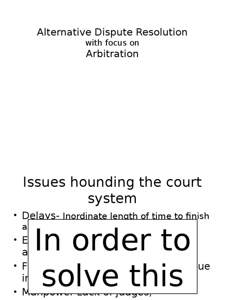Arbitration in Alternative Dispute Resolution | PDF | Alternative ...
