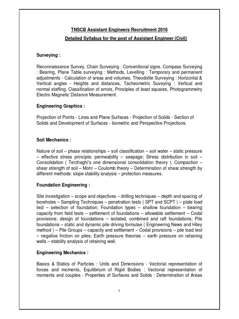 Syllabus Ae Soil Mechanics Concrete - 