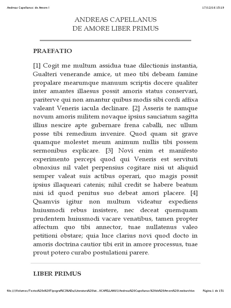 Andreas Capellanus_ de Amore I