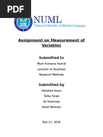 Measurement of variables