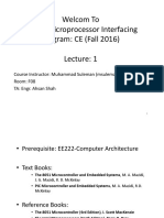 Welcom To EE323-Microprocessor Interfacing Program: CE (Fall 2016)
