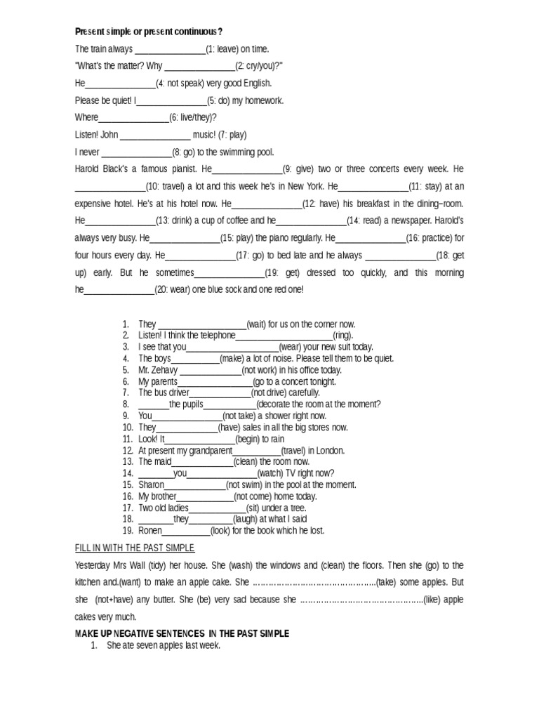 Present Simple or Present Continuous | PDF