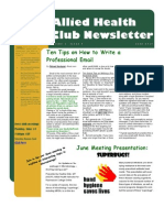 Allied Health Club June Newsletter