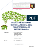 Evaluacion Sistema de Gestión Ambiental de La Transportadora de Electricidad s.A