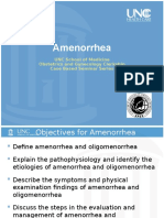 Amenorrhea: UNC School of Medicine Obstetrics and Gynecology Clerkship Case Based Seminar Series
