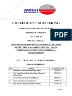 College of Engineering: Coeb 422 (Engineers in Society) SEMESTER 1 2016/2017 Section 04 Project Title