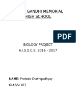Indira Gandhi Memorial High School: Biology Project A.I.S.S.C.E. 2016 - 2017