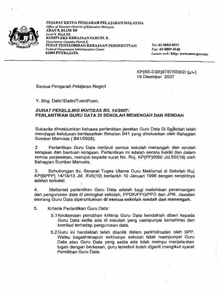 Surat Pelantikan Guru Data  PDF