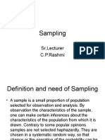 Sampling: SR - Lecturer C.P.Rashmi