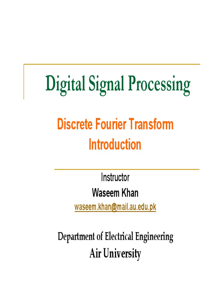 DFT in Digital Signal Processing | PDF | Science & Mathematics