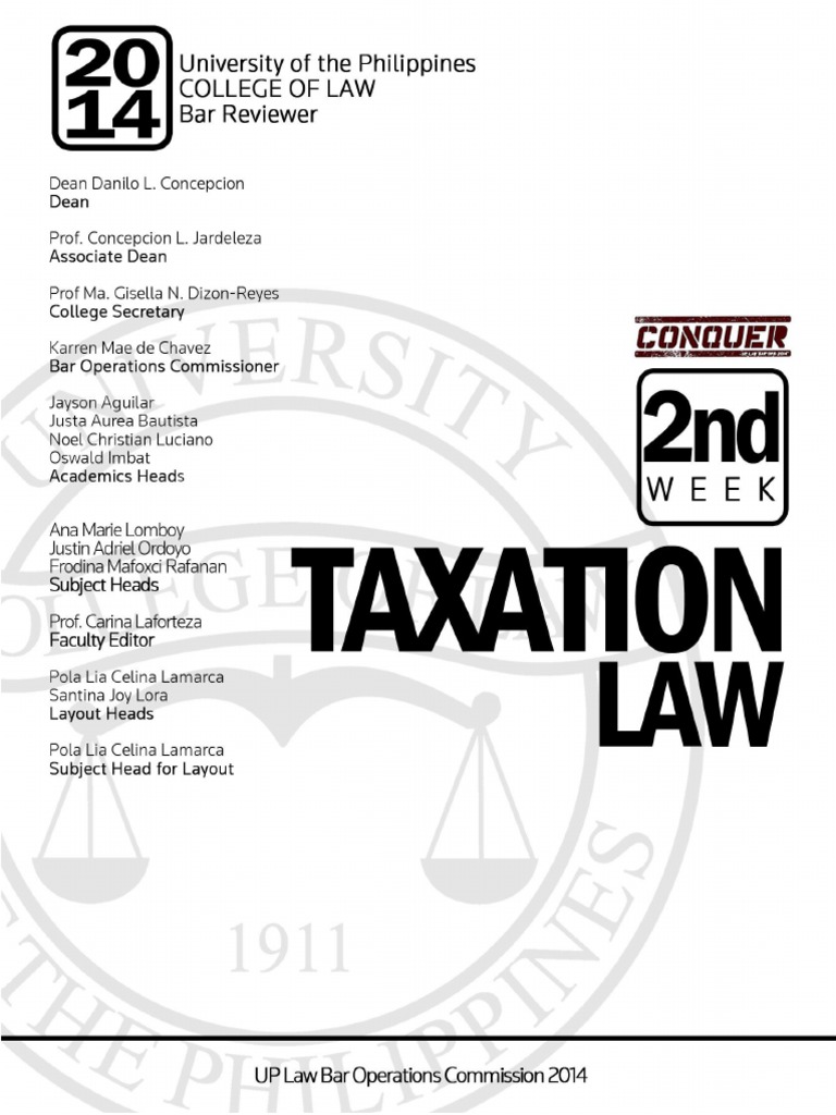 UP Taxation Law Reviewer PDF | PDF | Taxation In The United States ...
