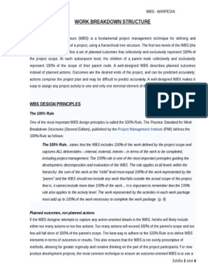 Work Breakdown Structure: Wbs Design Principles, PDF, Leadership