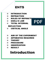 Refraction Rules of Refraction Snell'S Law Total Internal Reflection Critical Angle