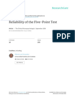 Reliability of The Five-Point Test: The Clinical Neuropsychologist September 2008
