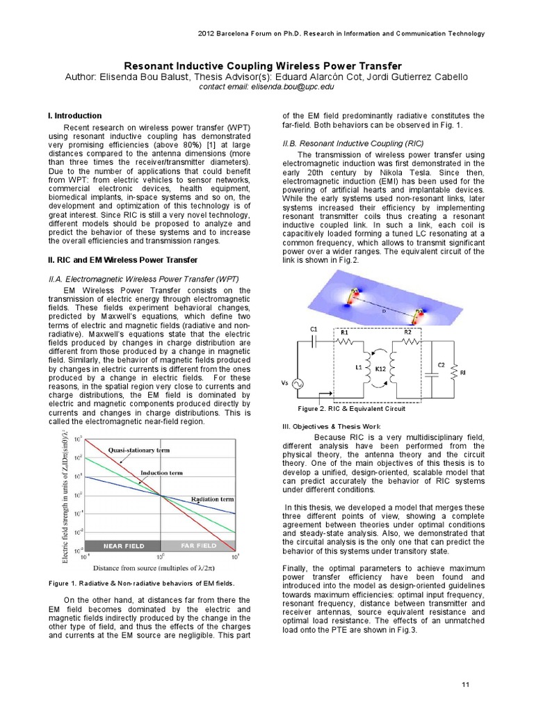 Resonant Inductive Coupling | PDF | Electromagnetic Radiation | Physics