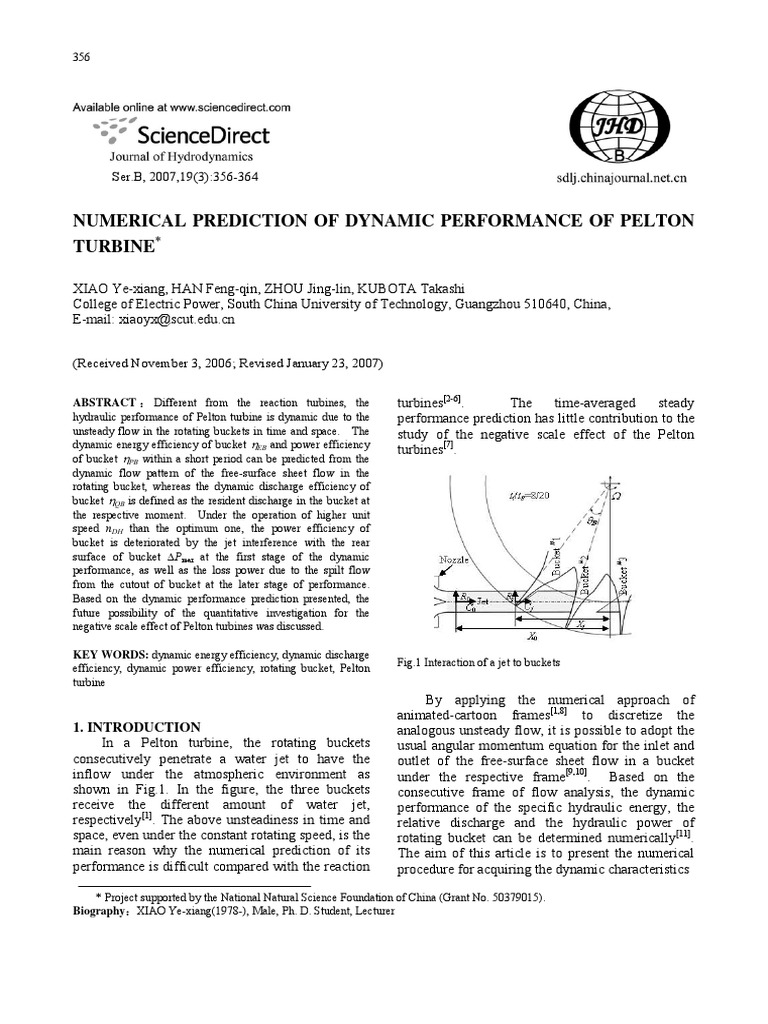 Dynamic Performance of Pelton Turbines | PDF | Jet Engine | Turbine