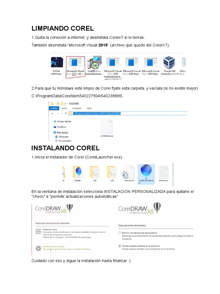 Guía para instalar y activar Corel Draw | PDF | Microsoft Windows ...