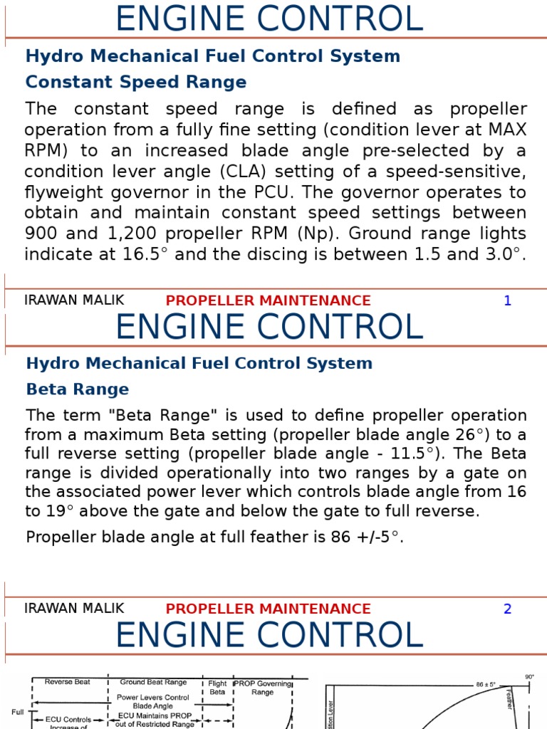 Hydro Mechanical Fuel Control System Constant Speed Range Propeller