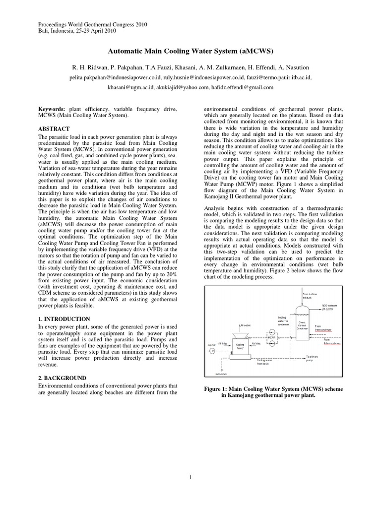 Automatic Main Cooling Water System | PDF | Air Conditioning | Power ...