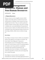 Human Management Resources - Human and Non-Human Resources