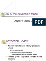 AD & The Keynesian Model: Chapter 9, Section 3