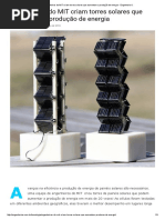 Engenheiros Do MIT Criam Torres Solares Que Aumentam a Produção de Energia - Engenharia é