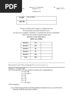 Name Asu Id: CSE 355 Theory of Computing ID: - Spring 2012 - Colbourn Midterm # 1 Page 1 of 7 16 February 2012