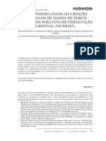 A (Im)Possibilidade Da Criação de Bancos de Dados de Perfis Genéticos Para Fins de Persecução Criminal Do Brasil