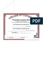 Free Certificate of Completion Template