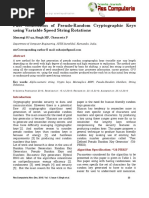 Fast Generation of Pseudo-Random Cryptographic Keys Using Variable Speed String Rotations