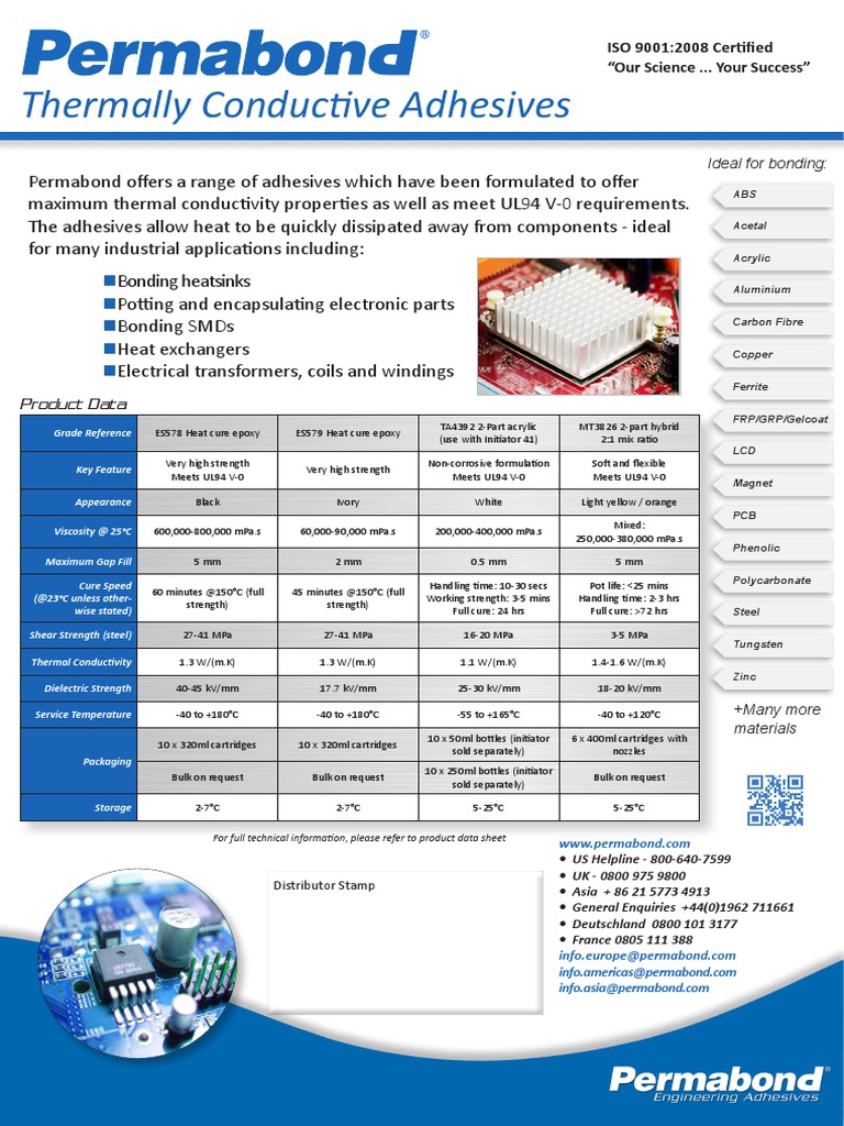 Permabond Thermally Conductive Adhesives | PDF