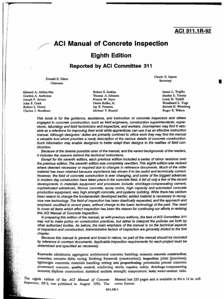 ACI 311 1R-92 (2) Manual of Concrete Inspection