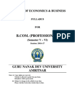 Bcom Professional Semester V To Vi Gndu